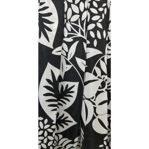 WHBM black white silk midi a line skirt size 4 - Picture 7 of 8